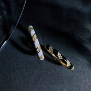 Natural White Diamond Ring Spiral Stoving Varnish D0.3ct, 18K